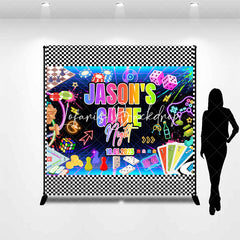 Lofaris Custom Name Colorful Neon Game Night Party Backdrop