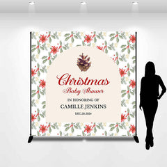 Lofaris Custom Name Cone Christmas Baby Shower Backdrop