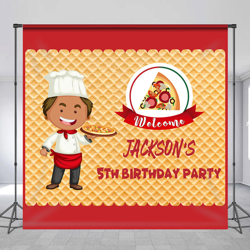 Lofaris Custom Name Cookie Chef 5th Birthday Party Backdrop