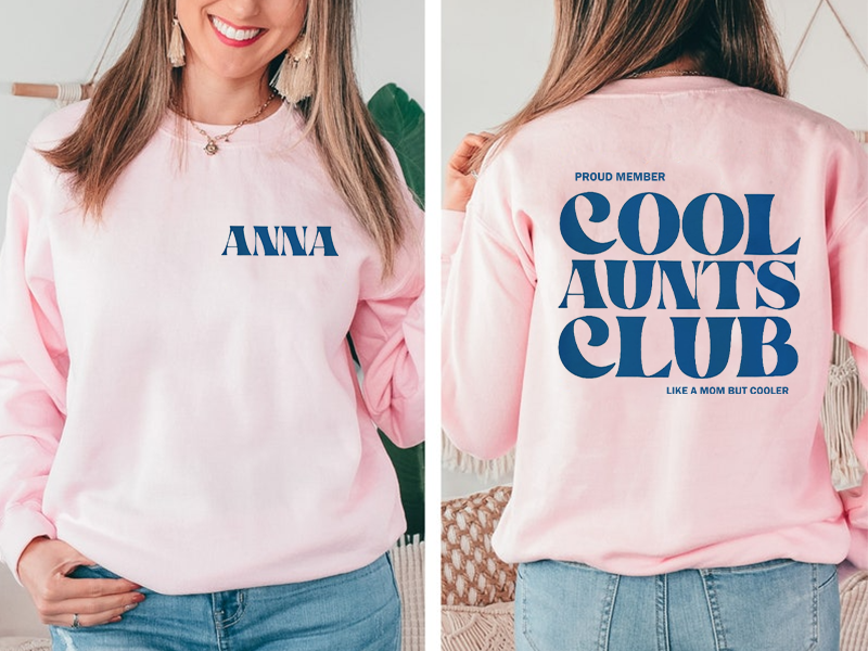 Lofaris Custom Name Cool Aunts Club Birthday Gift Sweatshirt