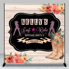 Lofaris Custom Name Cowgirl Last Ride Bridal Shower Backdrop