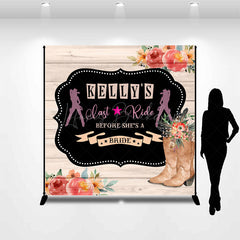 Lofaris Custom Name Cowgirl Last Ride Bridal Shower Backdrop