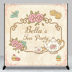 Lofaris Custom Name Fairy Tale Floral Tea Party Backdrop