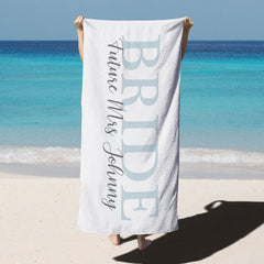 Lofaris Custom Name Future Mrs Bride Beach Towel for Wedding