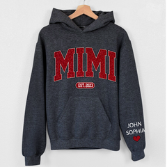 Lofaris Custom Name Glitter Grandma Mimi And Kids Hoodie