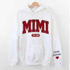 Lofaris Custom Name Glitter Grandma Mimi And Kids Hoodie