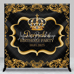 Lofaris Custom Name Gold Royal Crown Birthday Party Backdrop