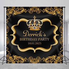 Lofaris Custom Name Gold Royal Crown Birthday Party Backdrop