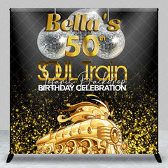 Lofaris Custom Name Gold Soul Train 50th Birthday Backdrop