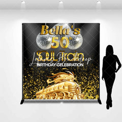 Lofaris Custom Name Gold Soul Train 50th Birthday Backdrop