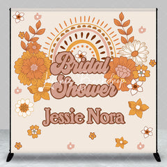 Lofaris Custom Name Groovy Rainbow Bridal Shower Backdrop