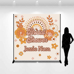 Lofaris Custom Name Groovy Rainbow Bridal Shower Backdrop