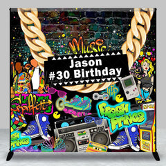 Lofaris Custom Name Hiphop Street Graffiti Birthday Backdrop