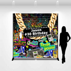 Lofaris Custom Name Hiphop Street Graffiti Birthday Backdrop