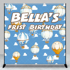 Lofaris Custom Name Hot Air Balloon Sky 1st Birthday Backdrop