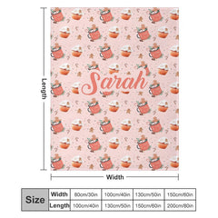 Lofaris Custom Name Hot Tea Gingerbread Man Repeat Blanket