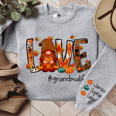 Lofaris Love Gnome Autumn Grandma Life Custom & Kids Sweatshirt Gift TH