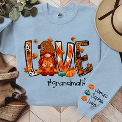 Lofaris Love Gnome Autumn Grandma Life Custom & Kids Sweatshirt Gift TH