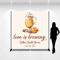 Lofaris Custom Name Love Is Brewing Baby Shower Backdrop