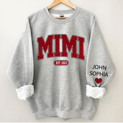 Lofaris Custom Name Mimi Grandma And Kids Glitter Sweatshirt