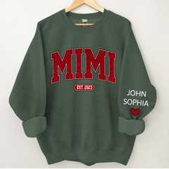 Lofaris Custom Name Mimi Grandma And Kids Glitter Sweatshirt