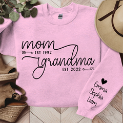 Lofaris Custom Name Mom Grandma Est Black Letters Sweatshirt