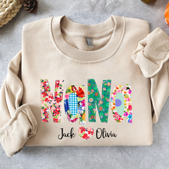 Lofaris Custom Name Nana Flower Font Art Trend Sweatshirt