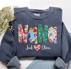 Lofaris Custom Name Nana Flower Font Art Trend Sweatshirt