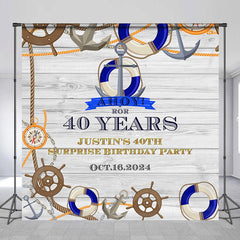 Lofaris Custom Name Nautical Style Wood Birthday Backdrop