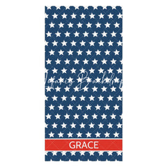 Lofaris Custom Name Navy Blue Stars Beach Towel For Gifts