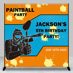 Lofaris Custom Name Paintball 5th Birthday Party Backdrop