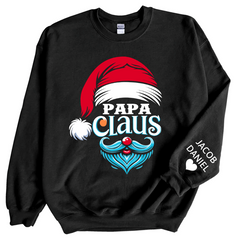 Lofaris Custom Name Dad Papa Grandpa Claus And Kids Sweatshirt