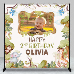 Lofaris Custom Name Photo Safari Forest Birthday Backdrop