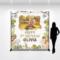 Lofaris Custom Name Photo Safari Forest Birthday Backdrop