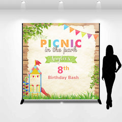 Lofaris Custom Name Picnic In The Park 8th Birthday Backdrop