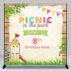 Lofaris Custom Name Picnic In The Park 8th Birthday Backdrop