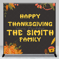 Lofaris Custom Name Pumpkin Fall Happy Thanksgiving Backdrop