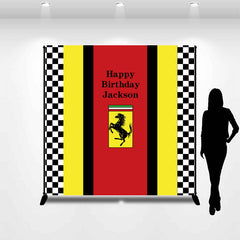 Lofaris Custom Name Racing Car Boys Happy Birthday Backdrop