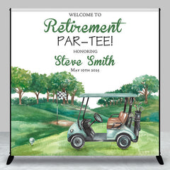 Lofaris Custom Name Retirement Celebration Golf Theme Backdrop