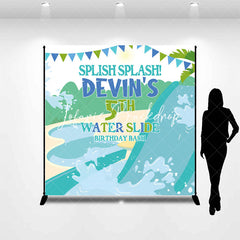 Lofaris Custom Name Splish Splash Birthday Bash Backdrop