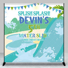 Lofaris Custom Name Splish Splash Birthday Bash Backdrop