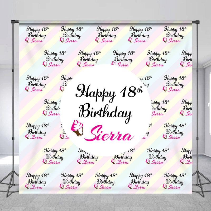 Lofaris Custom Name Step And Repeat 18th Birthday Backdrop