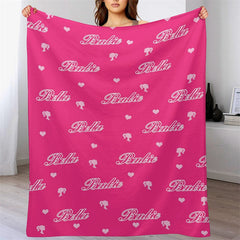 Lofaris Custom Name Step And Repeat Pink Blanket For Girl