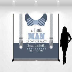 Lofaris Custom Name Suit Bow Tie Boy Baby Shower Backdrop