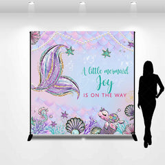 Lofaris Custom Name Sweet Mermaid Scale Baby Shower Backdrop