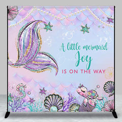 Lofaris Custom Name Sweet Mermaid Scale Baby Shower Backdrop