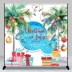 Lofaris Custom Name Swimming Pool Christmas In July Backdrop