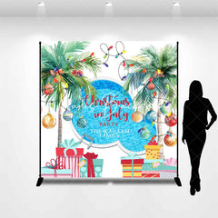 Lofaris Custom Name Swimming Pool Christmas In July Backdrop