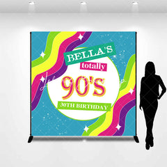 Lofaris Custom Name Totally 90s Birthday Party Backdrop