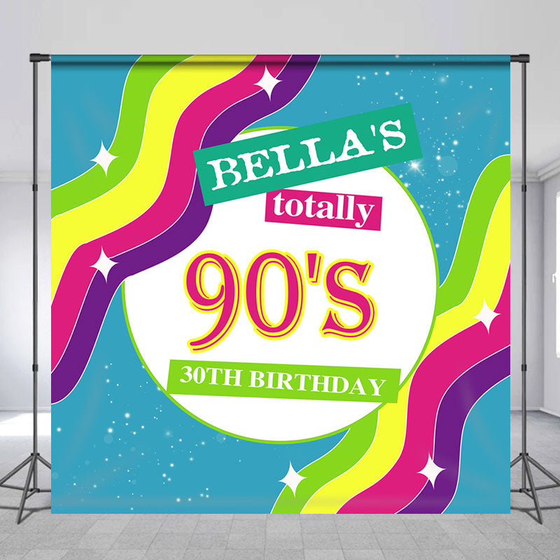 Lofaris Custom Name Totally 90s Birthday Party Backdrop